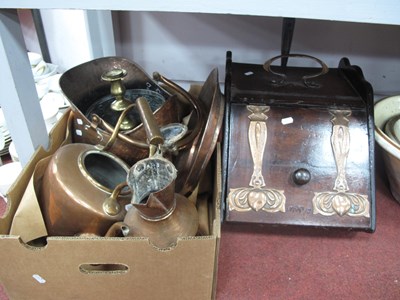 Lot 1474 - Edwardian Coal scuttle with Art Nouveau Copper...