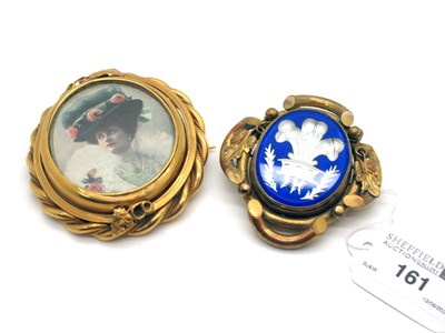 Lot 161 - A Very Large Swivel Locket Brooch, glazed...