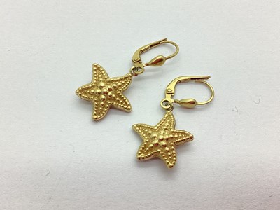 Lot 217 - A Pair of Milor Starfish Drop Earrings, of...