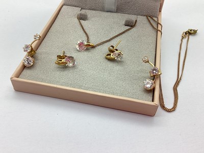 Lot 205 - A Modern Diamonique Necklace and Earring Set,...