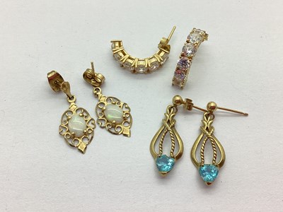 Lot 221 - A Pair of Modern Diamonique Stone Set Earrings,...