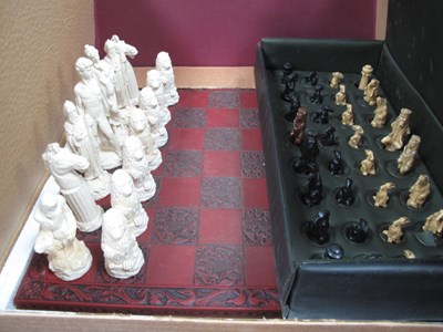 Lot 1371 - Alice in Wonderland Resin Chess Set, in vinyl...