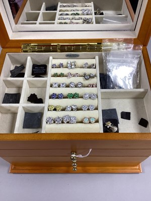 Lot 242 - A Variety of Modern "925" Stone Set Earrings,...