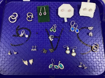 Lot 240 - A Collection of Modern "925" Earrings, to...