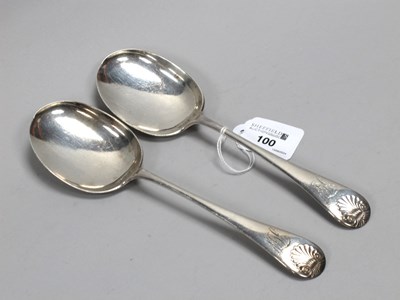 Lot 100 - A Pair of Hallmarked Silver Serving Spoons,...