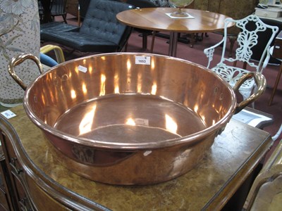 Lot 1653 - A XIX Century Copper Bowl, with twin brass...