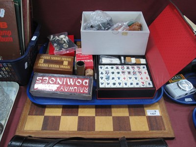 Lot 1427 - Mah Jong Set (cased), crib set, bridge marker,...