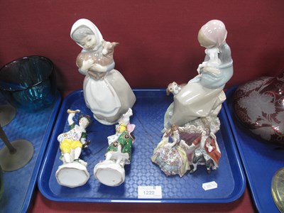 Lot 1222 - Lladro and Nao Figurines, continental regency...