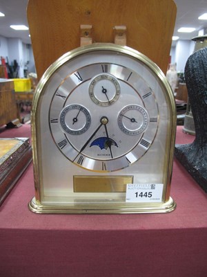 Lot 1445 - Bucherer Moon Faced Mantle Clock, with three...