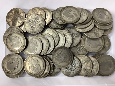 Lot 492 - Collection Of GB Pre 1947 Silver Florins,...