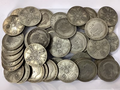 Lot 485 - Collection Of GB Pre 1947 Silver Florins,...