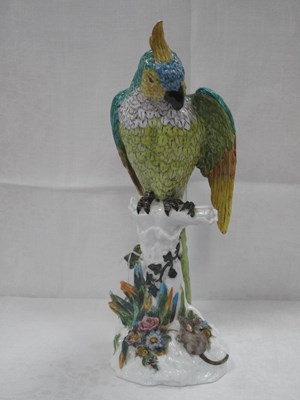 Lot 1186 - Meissen Porcelain Parrot on Perch, circa late...