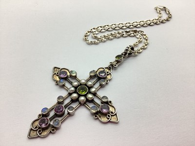 Lot 268 - An Amethyst, Moonstone, Peridot and Pearl...