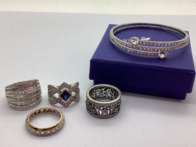 Lot 368 - A Small Collection of "925" Dress Rings, to...