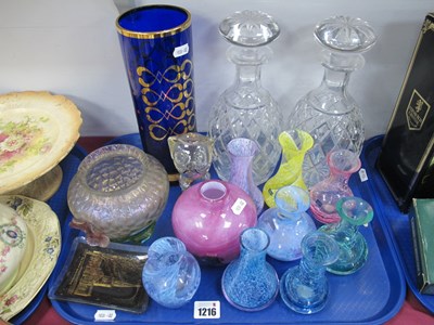 Lot 1216 - Caithness Vases, tallest 12cm, iridescent...