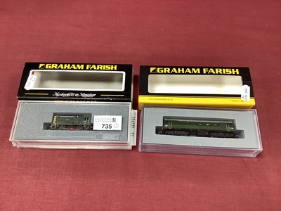 Lot 735 - Two Graham Farish 'N' Gauge/2mm Cased Diesel...