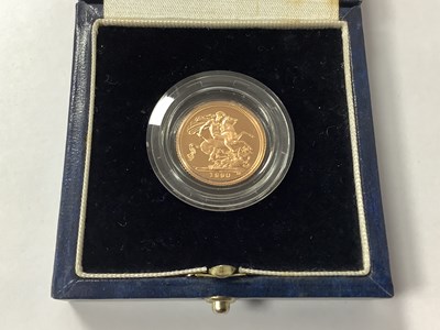 Lot 552 - 1990 Royal Mint Gold Proof Half Sovereign, cased.