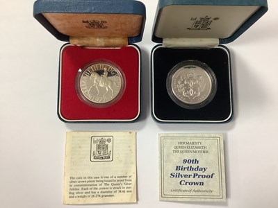 Lot 513 - Two Royal Mint Silver Proof Crowns, 1990 Queen...