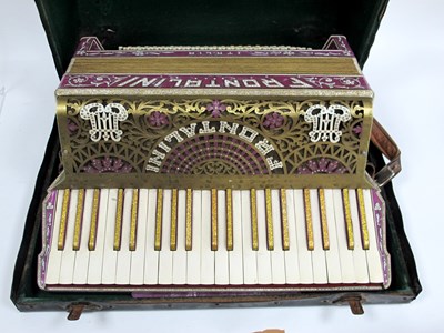 Lot 1333 - A Frontalini Piano Accordion, with purple...