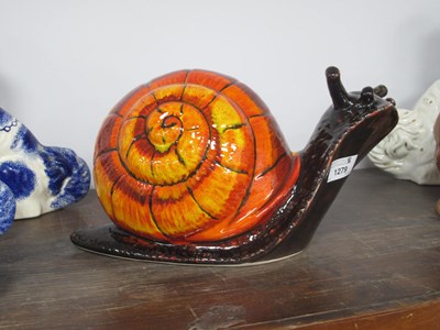 Lot 1279 - Anita Harris Large Model of a Snail, gold...