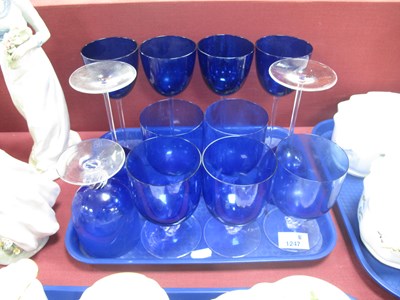 Lot 1247 - Lambert, set of six wine glasses with blue...