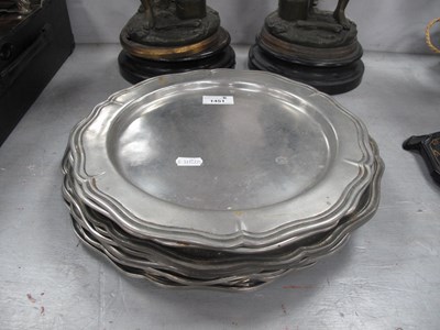 Lot 1451 - Pewter Plates, with wavy rims, 'Cosi Tabelun'...