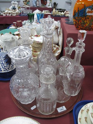 Lot 1253 - Spirit Decanters, Claret jugs, all in glass...