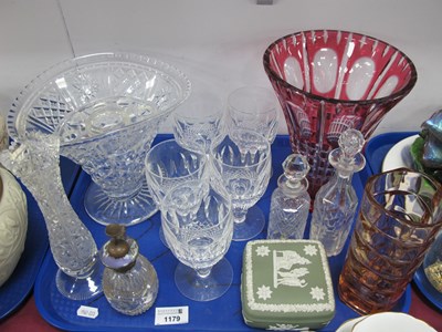 Lot 1179 - Five Waterford wine glasses (two chipped) and...