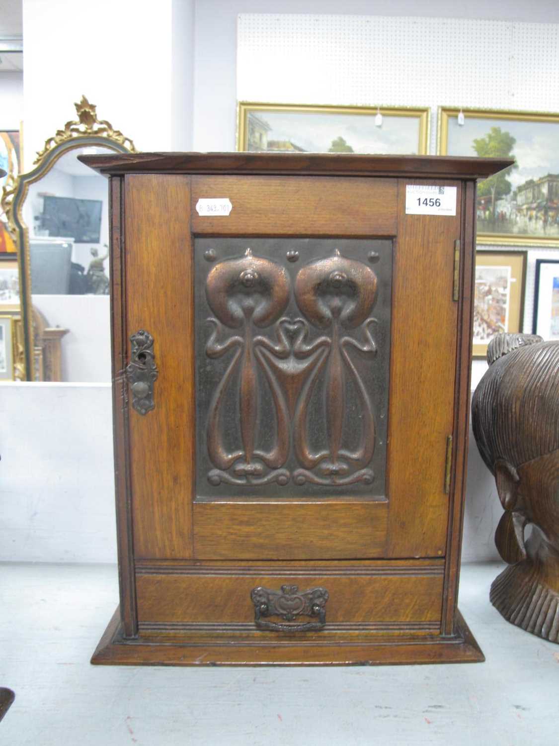 Lot 1456 - Early XX Century Oak Smokers Cabinet, with...