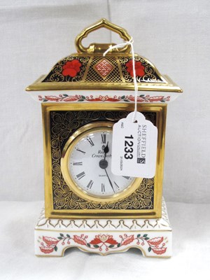 Lot 1233 - Royal Crown Derby Old Imari 1128 Mantle Clock,...