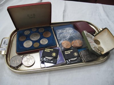 Lot 1482 - 1965 Churchill Nine Coin Set in Case, B.F.D...