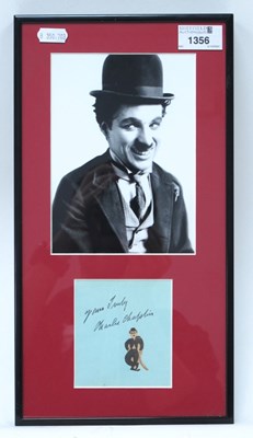 Lot 1356 - Charlie Chaplin Autograph, black ink signed...