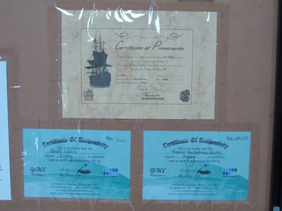Lot 1358 - Horatio Nelson and Thomas Hardy Autographs,...