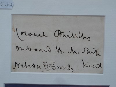 Lot 1358 - Horatio Nelson and Thomas Hardy Autographs,...