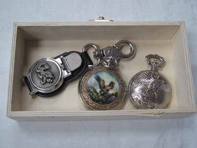 Lot 1495 - A.E Williams Key Ring Watch, Franklin Mint...