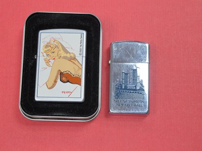 Lot 1302 - Zippo Lighters 'Pretty Pin Up' and 'City of...