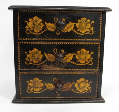 Lot 1316 - A Late XIX Century Miniature Chest of Drawers,...