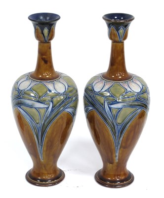 Lot 1126 - A Pair of Royal Doulton Stoneware Vases, of...