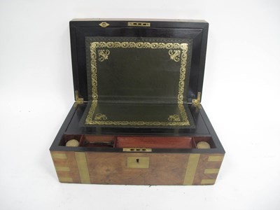 Lot 1271 - A Late XIX Century Walnut Brass Bound Writing...