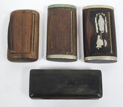 Lot 1308 - A Late XIX Century Horn Snuff Box, of plain...