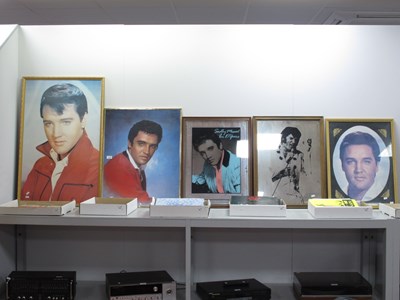 Lot 458 - Elvis Presley, three large framed pictures and...
