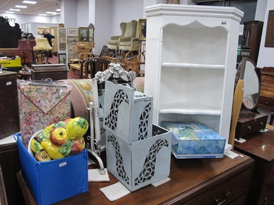 Lot 1614 - White Painted Hanging Corner Shelf Unit,...