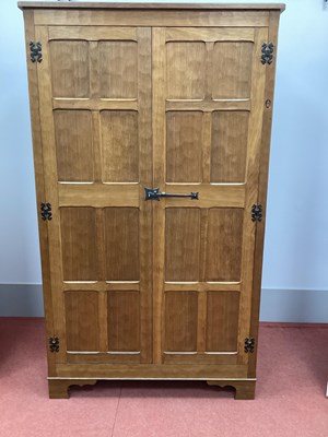 Lot 1528 - An Alan 'Acornman' Grainger Oak Wardrobe, with...