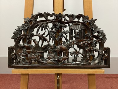 Lot 1183 - A XIX Century Chinese Hardwood Figural Carving,...