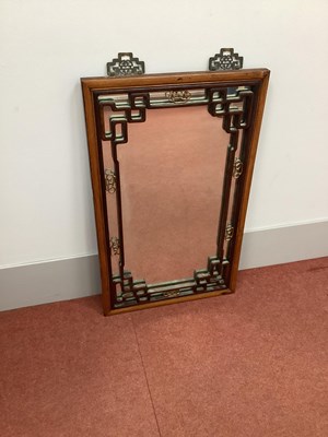 Lot 1466 - A Chinese Hardwood Rectangular Shaped Wall...