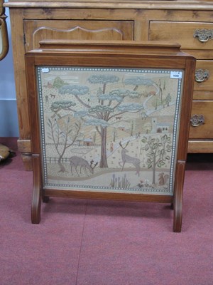 Lot 1640 - Edwardian Inlaid Mahogany Firescreen, with...