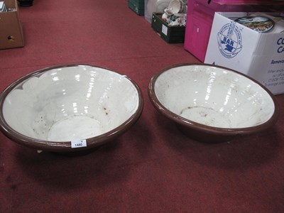 Lot 1480 - Pair of XIX Century Earthenware Mixing Bowls,...