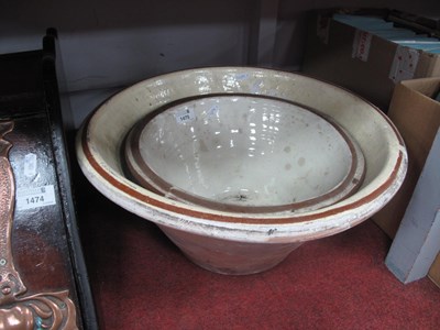 Lot 1475 - XIX Century Earthenware Mixing Bowl with cream...