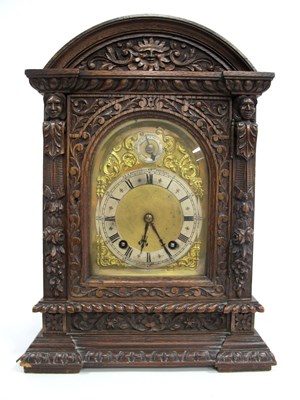 Lot 1390 - An Early XX Century Oak Cased Mantle Clock,...