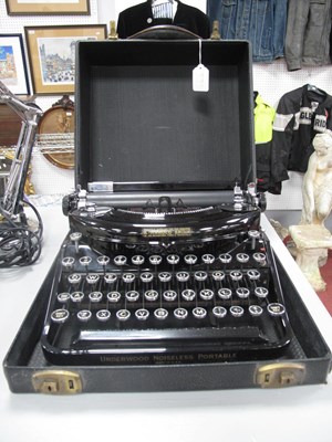 Lot 1465 - Underwood Noiseless Portable Typewriter, for...